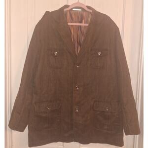 Insearch Men's 3XL Brown Faux Leather Jacket Dress Blazer Formal Casual